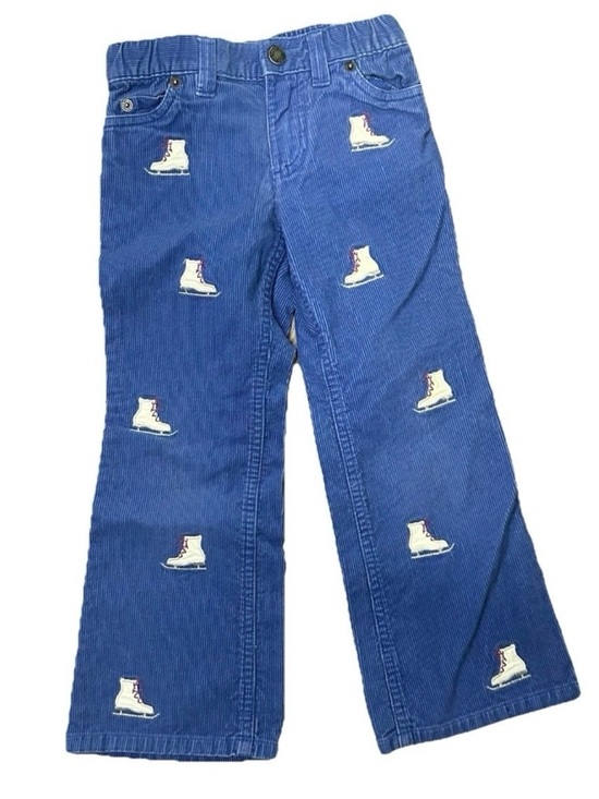 Lands' End Other - Toddler Girl Lands End Blue Corduroy Pants With Embroidered Ice Skates Size 4